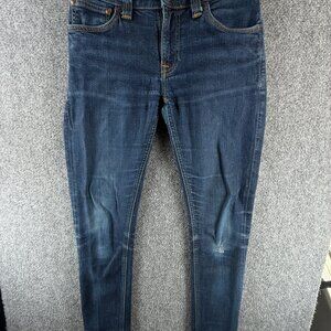 Nudie Jeans Denim Jeans Cotton Skinny Lin Rinsed Open Orange Blue ACTL 27X30